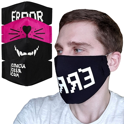 Маска с аппликацией многоразовая